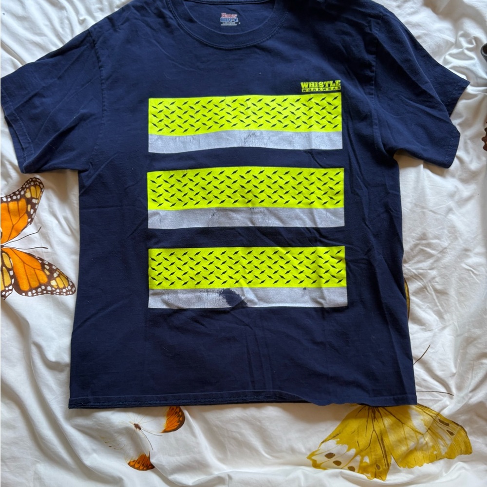 Whistles Navy and Neon Yellow Men's Shirt